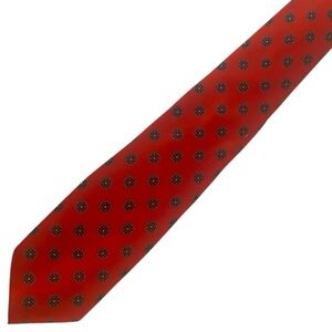 VTG Leishman Tip Top 💯% Silk Bold Red Geometric Patterned Neck Tie